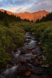 mayflower creek, mayflower gulch, river, colorado, rivers, water, mountain, mountains, sunset, aplenglow,  photo