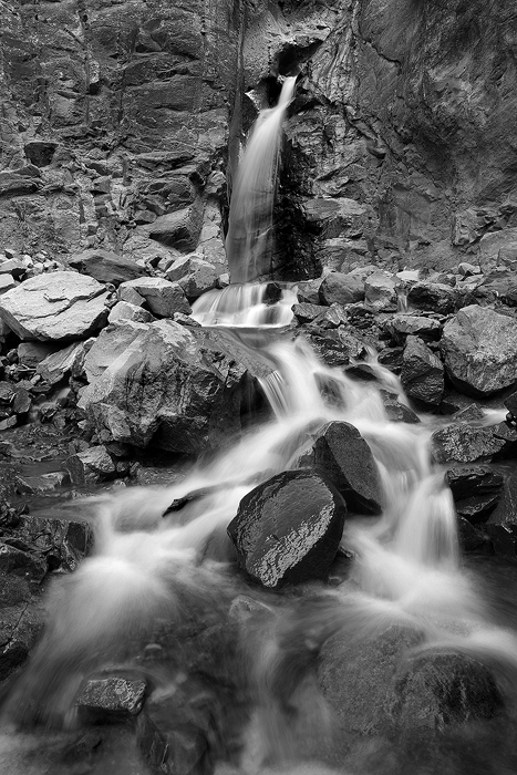liquid, waterfall, water fall, colorado, ouray, waterfalls, rocks, black and white,  photo