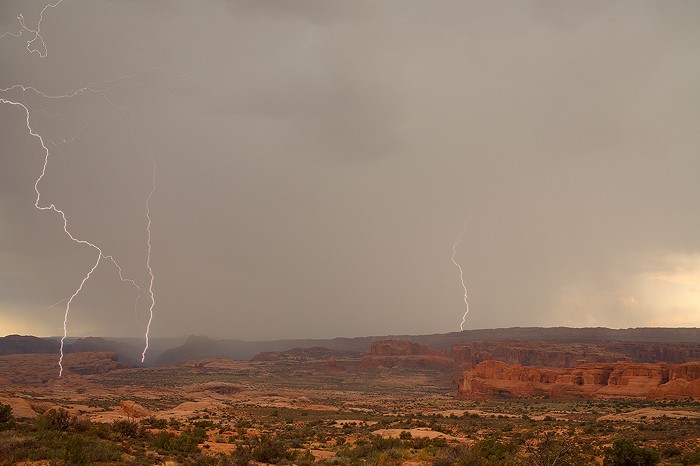 0236, Desert, Storm, Rain, Lightning, arches national park, moab, utah photo
