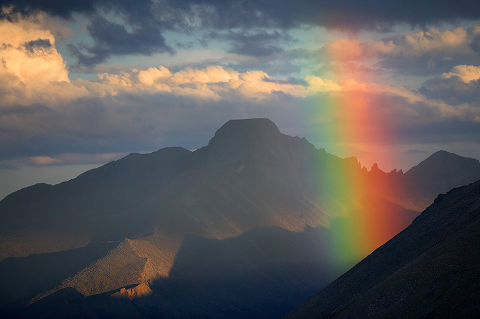 rainbow, longs peak, rainbows, longs, peak, rocky mountain national park, colorado,  photo