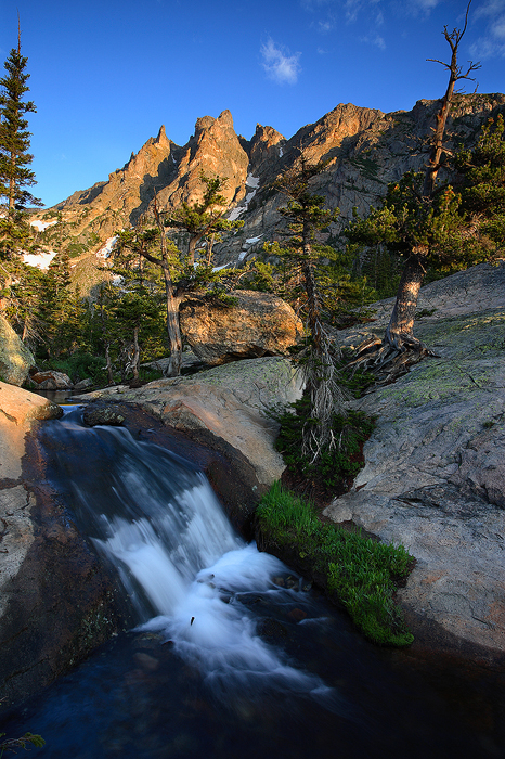 rocky mountain national park, colorado, flattop mountain, waterfall, waterfalls, mountain, mountains,  photo