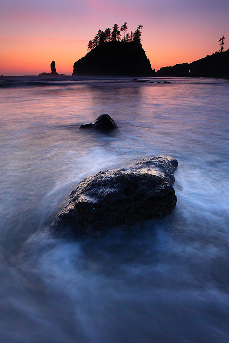 second beach, olympic national park, la push, washington, wa, olympic, olympic peninsula, beach, sunset, twilight,  photo
