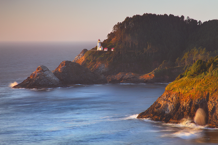 beacon, heceta head, heceta head lighthouse, light house, lighthouse, heceta head light house, sunset, ocean, oregon, co photo