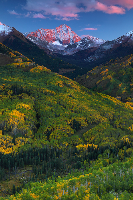 capitol peak, aspen, aspens, white river national forest, colorado, CO, fall, autumn, sunset, snow, trees, landscape, ph photo