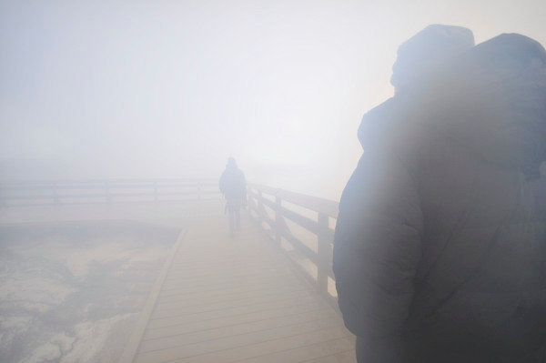 It's nice walking through the thermal fog on cold days. Photo courtesy of Paul Raymaker.
